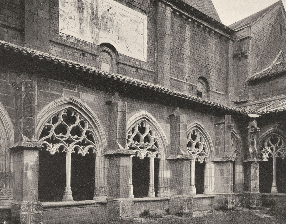 DORDOGNE. Cadouin- Cloître. extérieur 1904 old antique vintage print picture